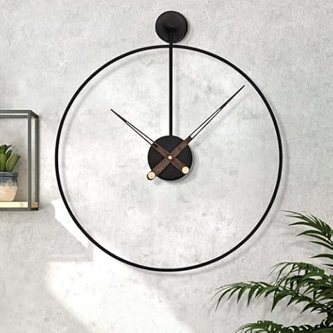 1st owned Large Modern Decorative Wall Clocks, Non-Ticking Silent Battery Operated Metal Wall Clocks for Living Room, Bedroom, Dining Room, Office,24" Cover