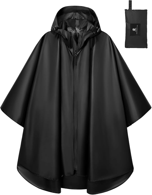 Lightweight Waterproof Rain Poncho for Adults with Hood Portable Rainwear for Outdoor