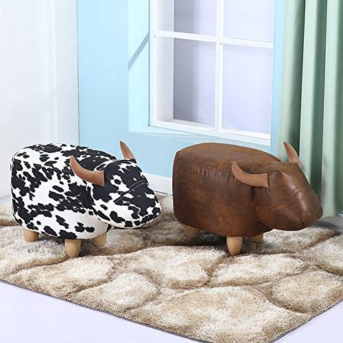 TUKAILAi Animal Shape Footstools Ottomans Padded Cushion Footstool Pouffe Stool Rest Seat Sofa Chair Dark Brown Bull