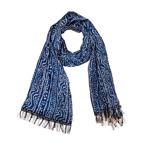 Image of Women's Art Silk Bandhani Print Dupatta with 2.20 Meters | Women's cotton printed dupatta with tassels