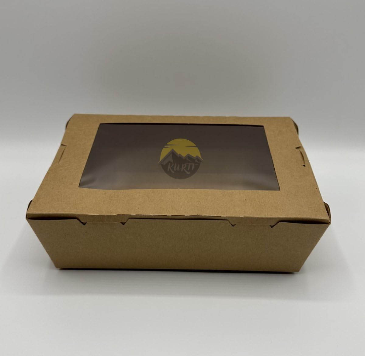 KURTT - 100 Stück - Gastronomie - Catering-Boxen - Take Away - BIO - Brötchengeschäft - umweltfreundlich - Einweg - Lebensmittelverpackung - KRAFT - Größe L