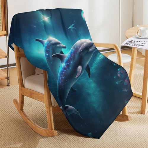 Manta de forro polar con delfín para sofá salón ligera y extra suave 5