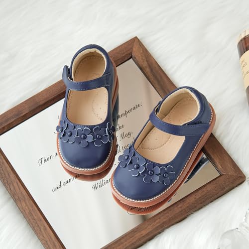 Image of Flaryzone Toddler Little Girl Mary Jane School Uniform Oxfords Flat Dress Shoes