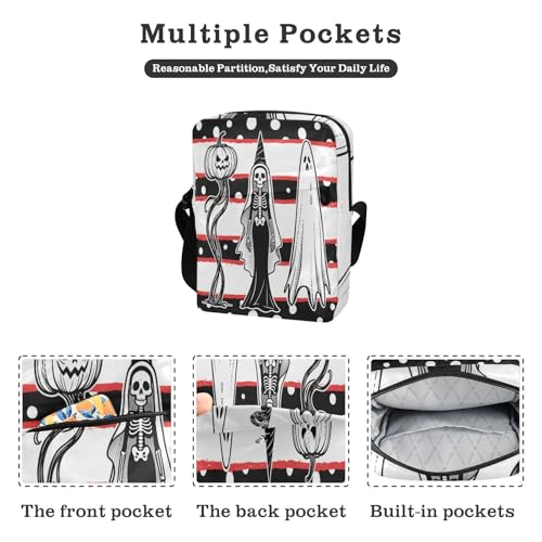 small messenger bag for women shoulder bags Womens Fashion Purses Adjustable Strap for Casual Casual- Halloween Bride Black Red2