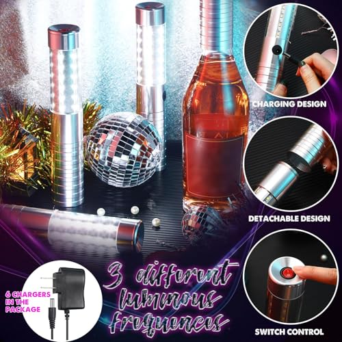 Tuanse LED Strobe Baton Light Bar Rechargeable LED Bottle Service Lights Reusable Champagne Bottle Handheld Light Topper for Bar Nightclub Concert Event Outdoor