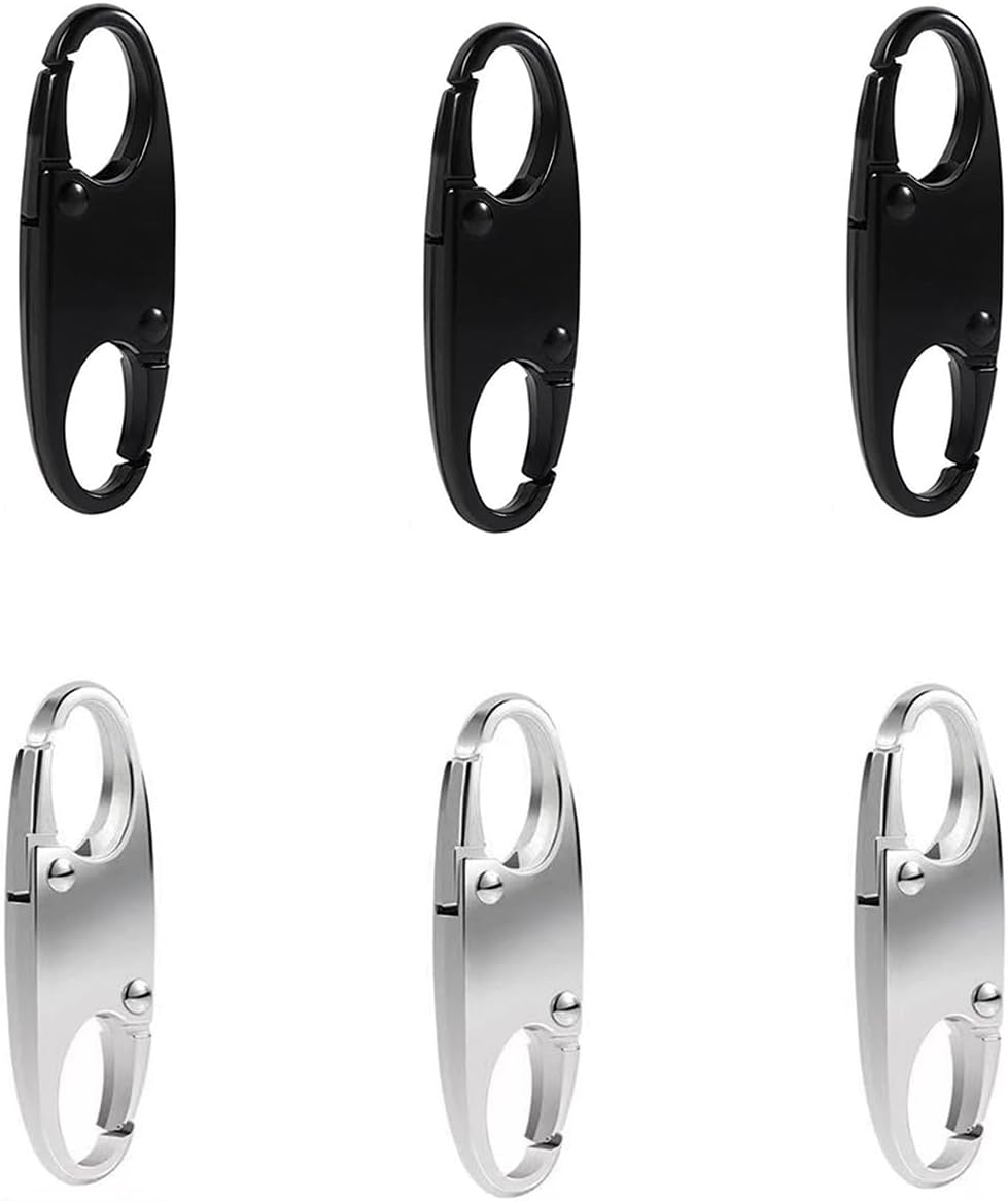 6PCSZipper Pull Replacement for Small Holes,Metal Zipper Pull Replacement Kit for Jackets(3PCS Antique Brass+3PCS Silver) YIGUANXIN