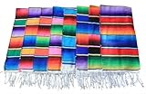 Del Mex Mexican Serape Saltillo Blanket (Medium, Assorted)
