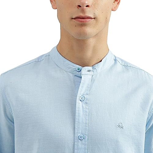 Image of UNITED COLORS OF BENETTON Men's Cotton Solid Slim Fit Shirt