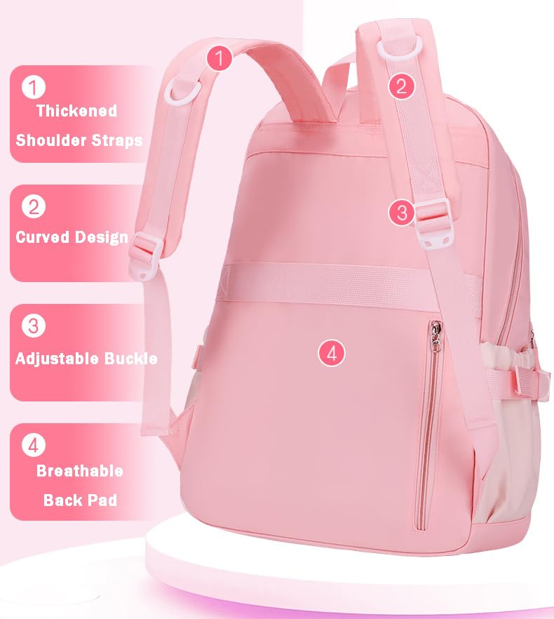 School Backpack for Teen Girls Bookbags Elementary High School Laptop Bags Women Travel Daypacks Blue Large3