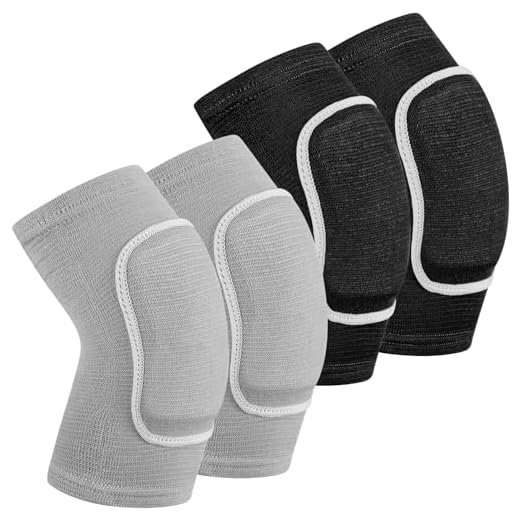 Unittype 2 Pair Elbow Pads Volleyball Breathable Protective Support Gel Pad Elbow Brace Arm Compression Elbow Pads Volleyball Elbow Pads for Teen Girls Boys Basketball Football Skating (Black, Gray)