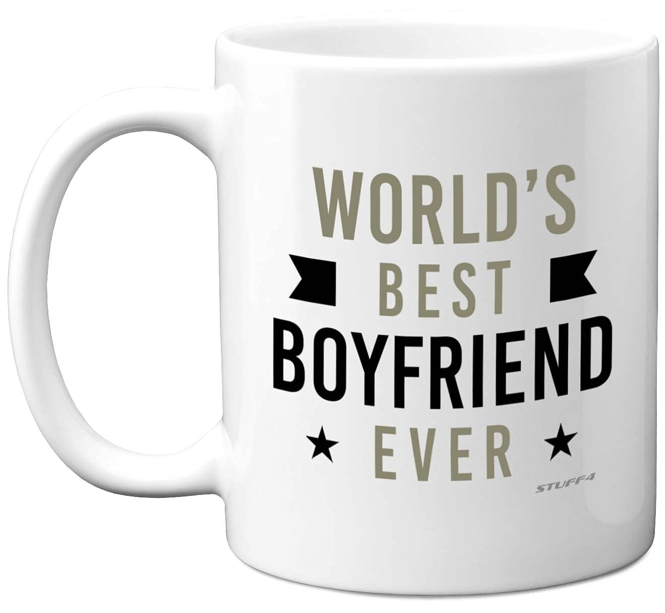 Stuff4 Anniversary Mug Gift for Him - Worlds Best Boyfriend Ever Mug - Gifts for Boyfriends, Special Mugs for Him, Birthday Valentine's Christmas Presents Gift, 11oz Ceramic Dishwasher Safe Mug