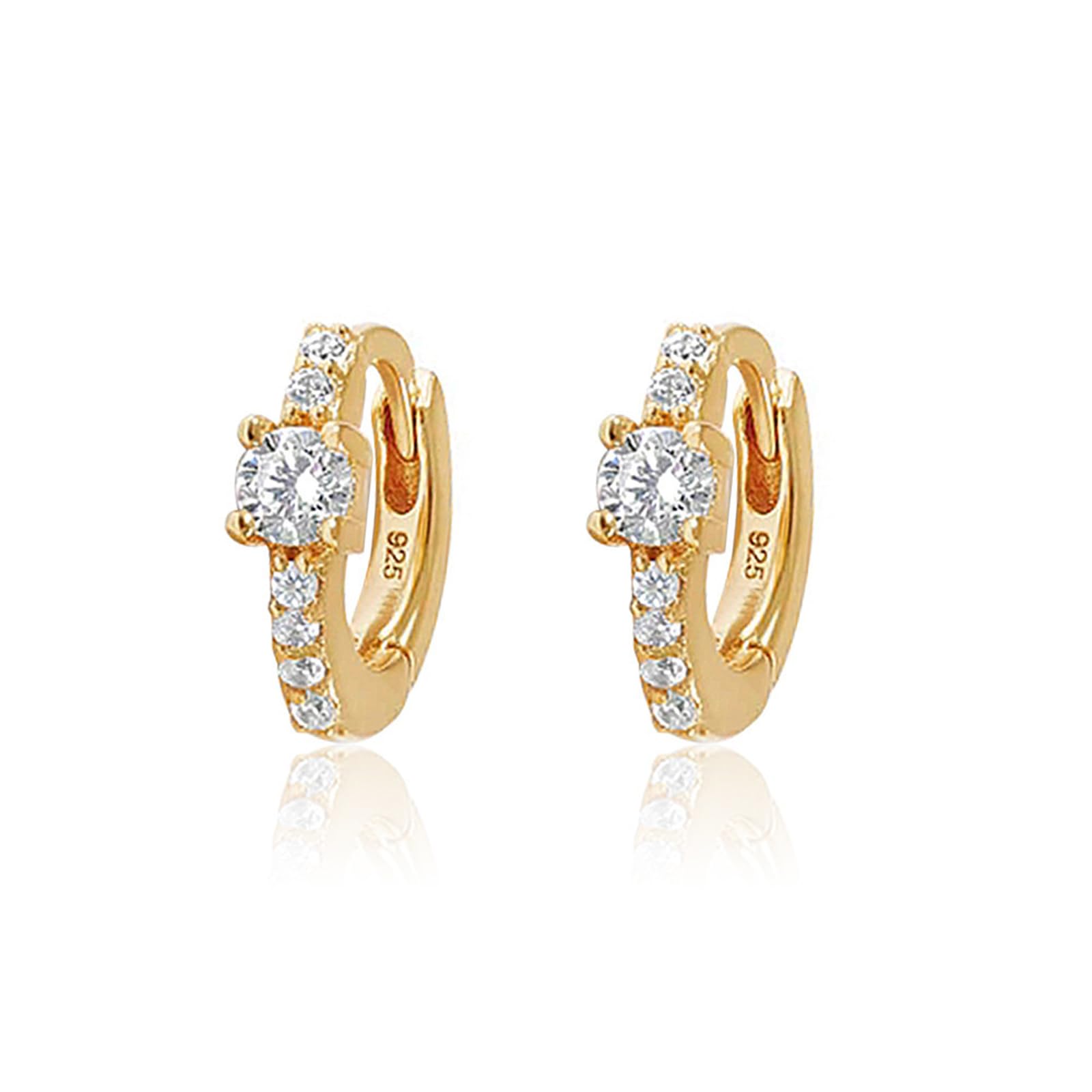 Orecchini Argento 925 Donna Orecchini A Cerchio In Zirconia Ovale Oro Orecchini Donna Cerchio Piccolo