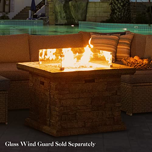 SUNBURY-Outdoor-Propane-Burning-Fire-Pit-Square-Stonecrest-Patio-Fire-Table-50000-BTU-w-Lava-Rocks-Waterproof-Cover