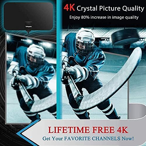 TV Aerial Indoor 250+ Miles Long Range, 4K 1080P Digital HD Amplified TV Aerial with Signal Booster, Freeview TV Aerial for Local Channels Support ALL Television  13.2ft Coax Cable