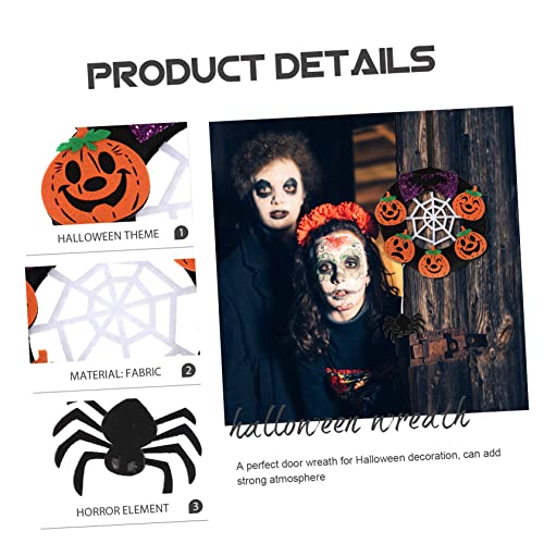 ABOOFAN Haustür Deko 5 Stück Kürbiskranz Halloween-Kranz Schwarze Girlande Außendekoration Halloween-Girlande Schwarze Dekoration Hängende Verzierung Foto-Requisiten Schwarzer Kranz – Bild 4