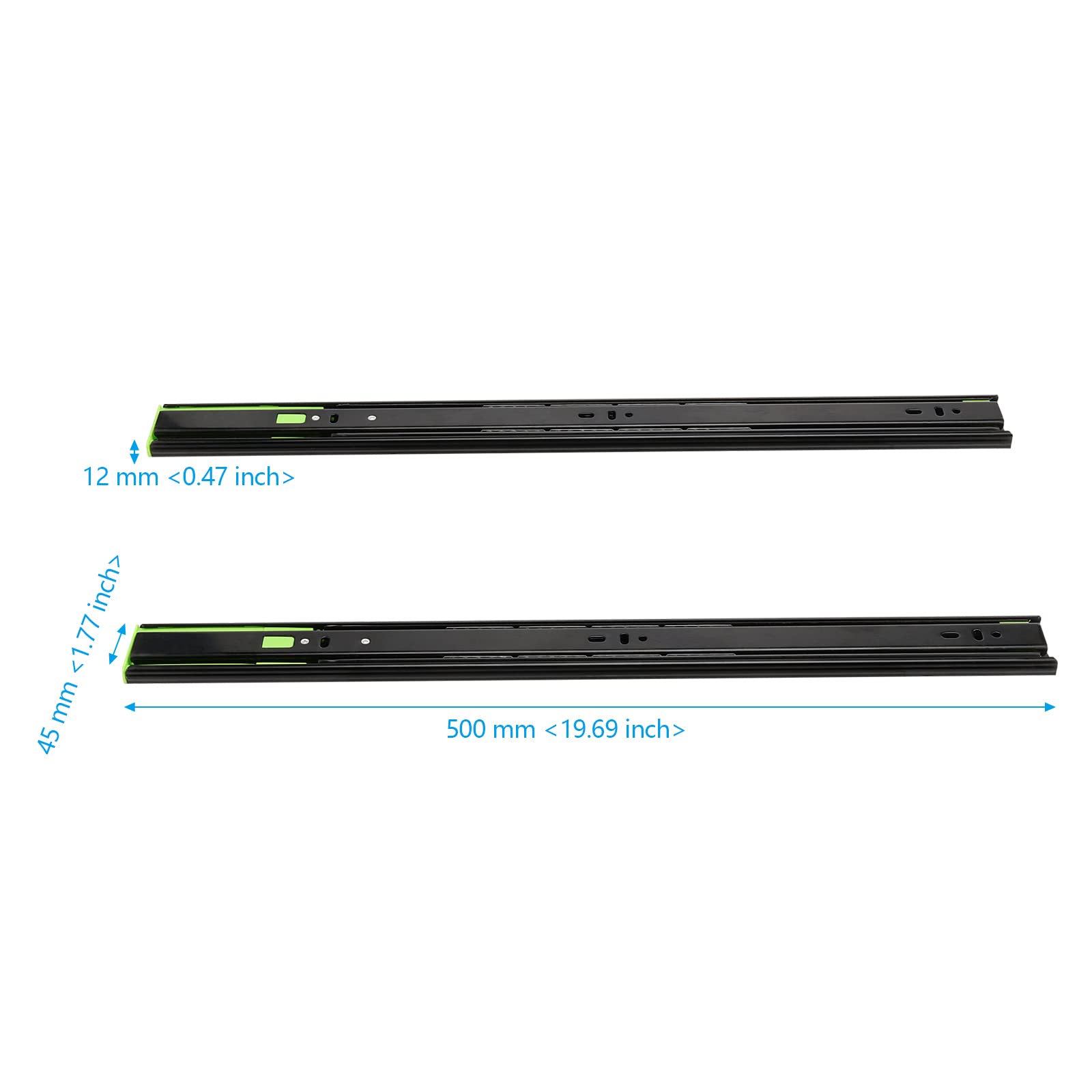 KV 8400 Series Full Extension Precision Ball Bearing Slides Self Closing 22