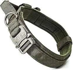 Coleira Tática para Cachorros Médios e Grandes, Coleira Commander k9 (Verde Militar)