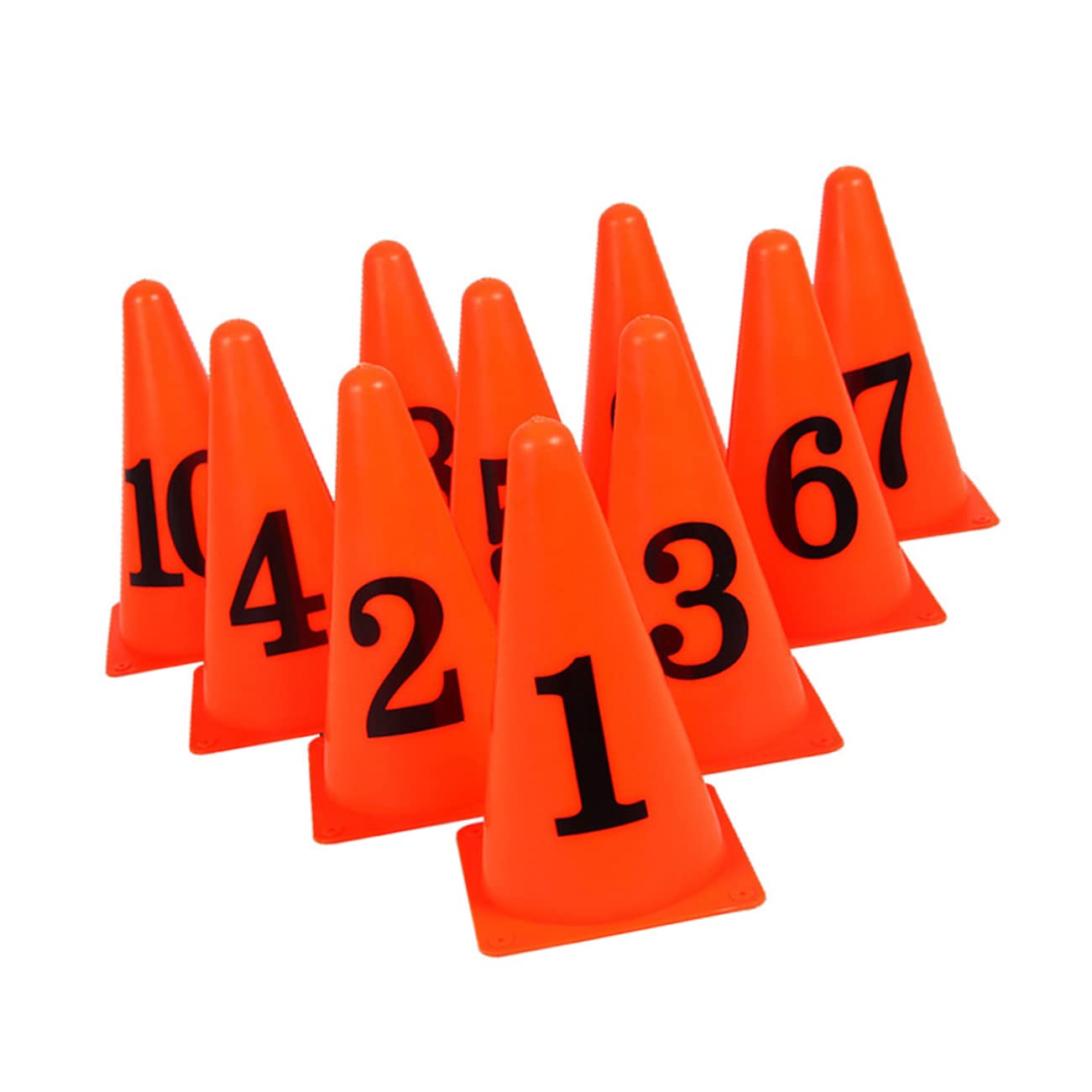 TOYANDONA 10 Cônes D'entraînement de Football Orange en PE Résistants aux Chutes sans Odeur pour Usage Intérieur et Extérieur Design Lumineux Noir et Orange