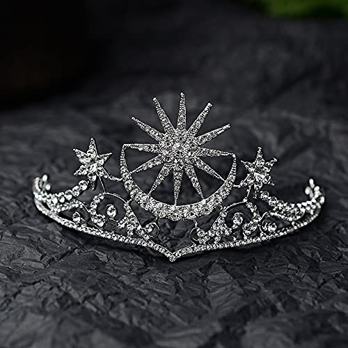 Diadema Nuziale Barocca In Cristallo Viola E Strass, Gioiello Per Capelli Da Sposa O Accessorio Da Festa