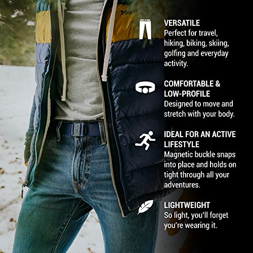 Jeltx Adjustable Elastic Belts For Men And Women, Non-Slip Stretch Belt With Magnetic Belt Buckle And Grippy Gel, Stretchable Fabric Belts For Women And Men, Navy Blue #TOP3