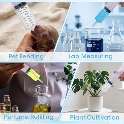 Image of 3 Pack 150mL Syringes for Liquid - Large Syringe with Tip Adapter for Liquids, Oil, Watering Plants, Refilling, Measuring