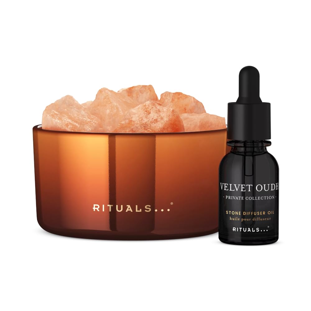 Rituals Velvet Oudh Salzsteindiffuser mit Himalaya-Kristallen, Private Collection, 20 ml Duftöl, Oudh Rose Safran, bis zu 5 Monate Drogerie & Körperpflege