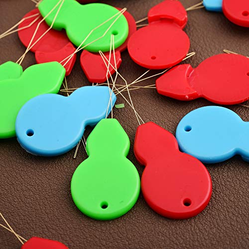 32 Pcs Colorful Gourd Shaped Needle Threaders, Plastic Wire Loop DIY Needle Threader Hand Machine Sewing Tool for Sewing Crafting, Knitting Craft, Quilting, DIY Art