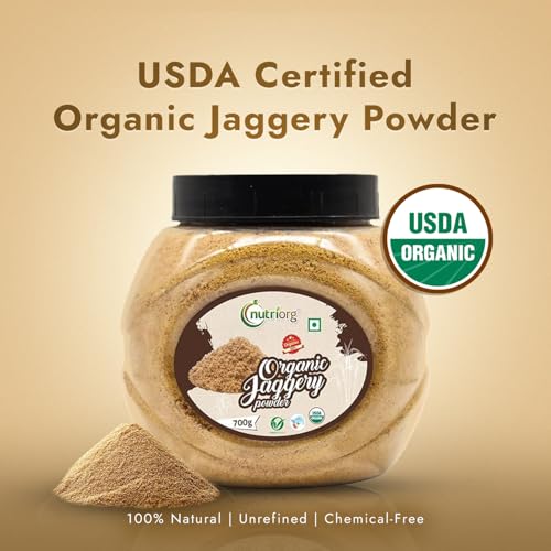Image of NutriOrg Organic Jaggery Powder 3.5 kg(Pack of 5 * 700) | Certified USDA Approved | Organic | No Added Preservatives & Artificial colour |