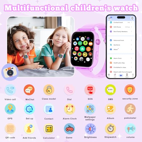 4G Kids Smart Watch for Boys Girls GPS Tracker, Children Watches Phone Call