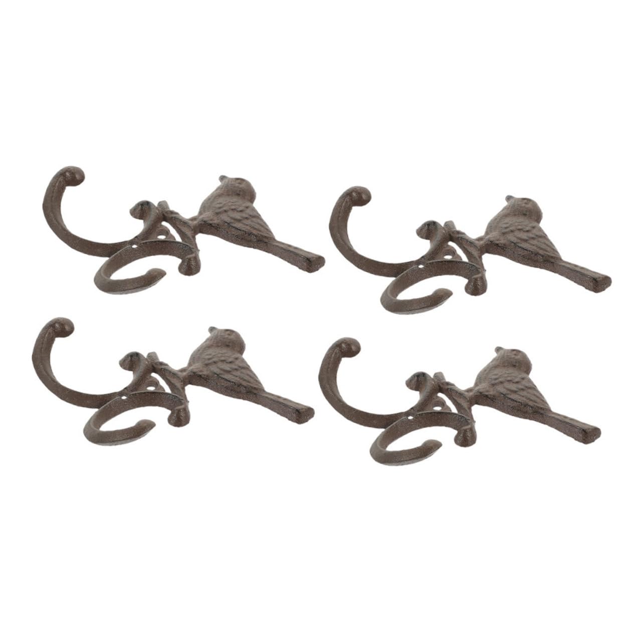 Crochets oiseau en fonte lot de 4 patères vintage déco pour entrée et jardin