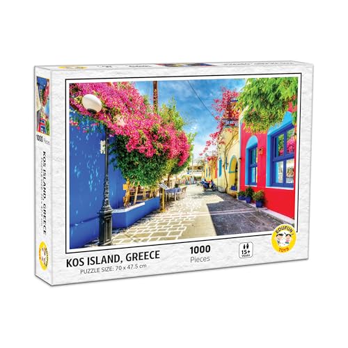 Image of 1000 Piece Jigsaw Puzzle | Kos Island Greece Challenging Scenic Puzzle | Brain Booster and Stress Relief Game, Gift for Puzzle Lovers | for Adults & Teens