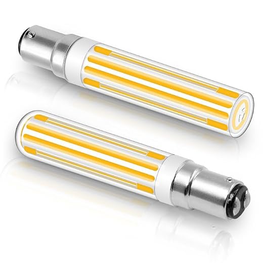 BROLSKUN 10W B15D LED Dimmbar Equivalent 100W Halogen Leuchtmittel Hell B15D 100W 230V Warmweiss 2700K 1000LM Doppelkontakt B15 Birne, 2 Stück