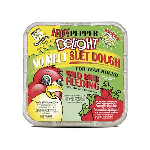 C&S Hot Pepper Delight No Melt Suet Dough 11.75 Ounces, 8 Pack