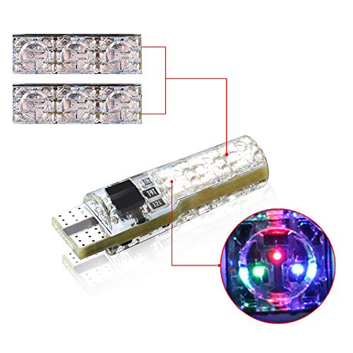 6 pack 194 T10 LED Bulb RGB con Control Remoto miniatura 3