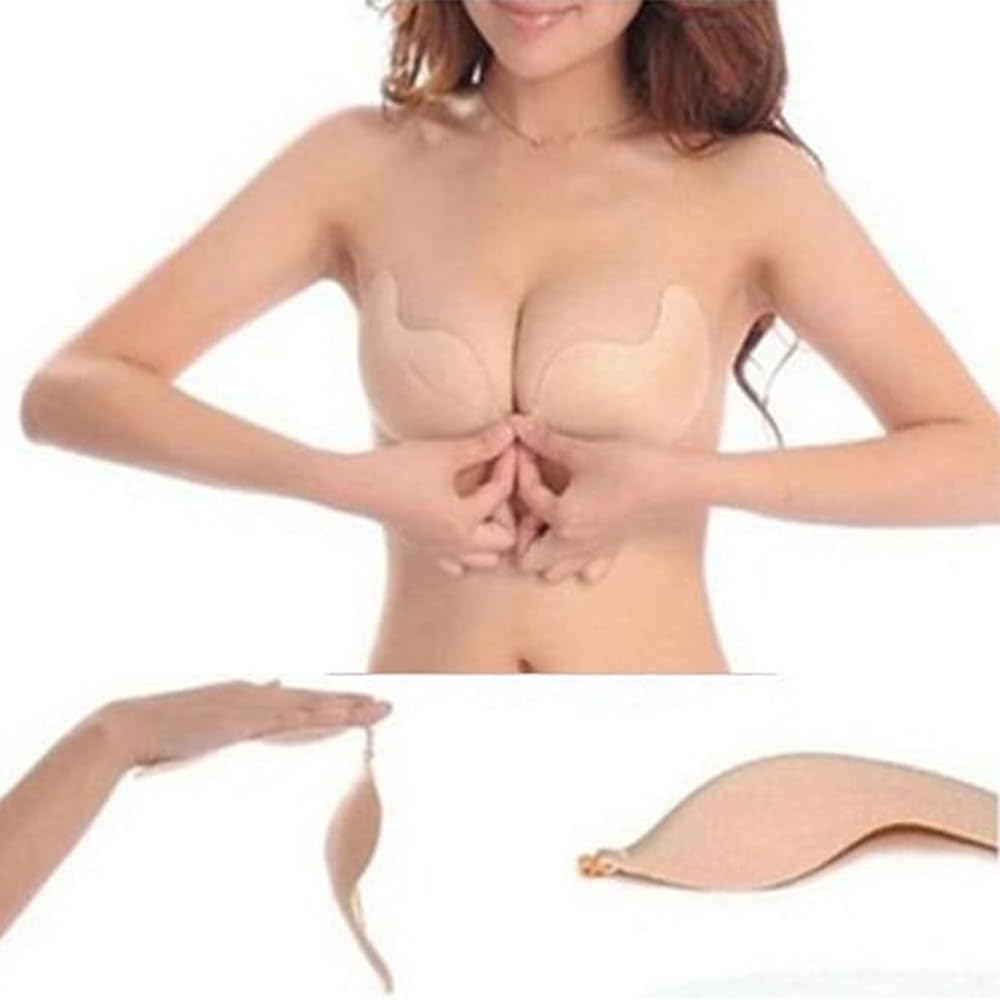 Klebe BH TräGerloser Selbstklebender Wiederverwendbarer Gepolsterter Unsichtbarer Klebriger Push Up BH FüR RüCkenfreies Kleid