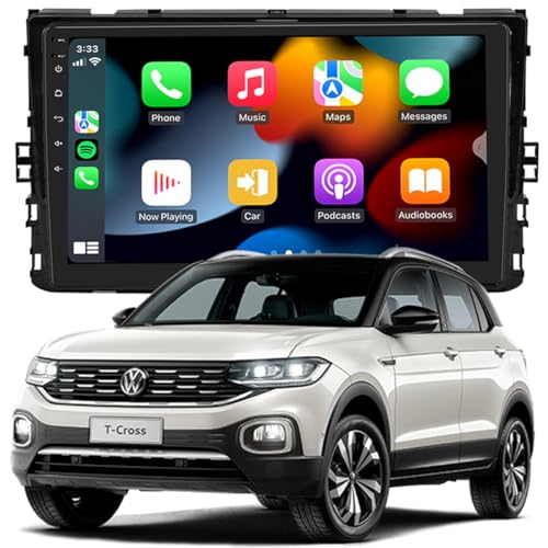 Central Multimídia 9'' Polegadas Kronos Carplay e Android Auto + Moldura + VW T-cross