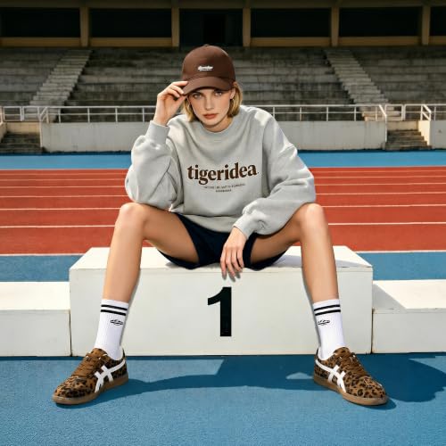 Image of Tigeridea Casual Sneakers for Women Lightweight Lace Up Tennis Shoes | Non-slip Lace Up Fashion Sneaker, Round Toe Retro Walking Shoes, 2026 Trendy Comfortable Trainers