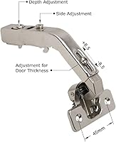 Vista 4 de 2 Pack DTC Special Application Bi-Fold Corner Lazy Susan Self Closing 135 Degree Corner Kitchen Cabinet Door Hinge Nickel Plated, C80H675