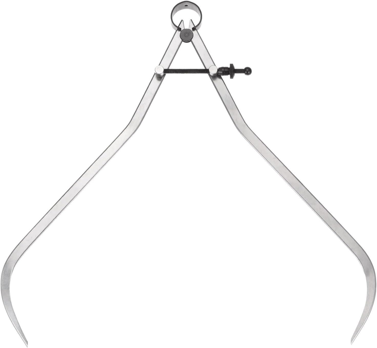 Spring Joint Caliper - [12 Inch] Carbon Steel Adjustable Spring Outside Caliper with Solid Nut for Metalworking Drawing Use, Silver Tone