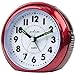Produktbild ATRIUM Wecker analog Quarz mit Licht ohne Ticken große Zahlen rot metallic A240-1