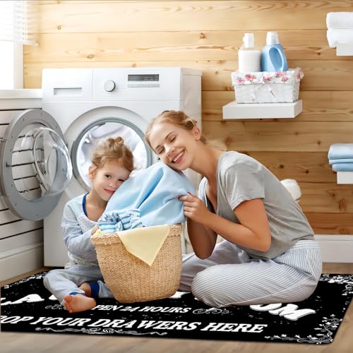 Zoke Laundry Room Rug Runner Stylish Non-Slip Laundry Room Mat 24"x72", Versatile, Waterproof Runner for Laundry, Kitchen, and Bathroom, Mudroom Decor and Farmhouse Charm