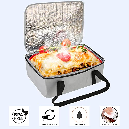 Bodaon Insulated Casserole Carrier Bag, Fits 9X13 And 11X15 Inch Baking Dish With Lid, Casserole Carriers For Hot Or Cold Food For Transport (Grey) #TOP3
