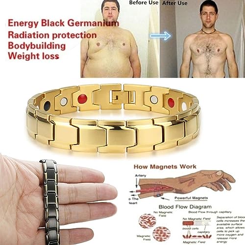 Braccialetti Magnetici In Acciaio Di Titanio Generico Per Uomini - 4 Colori, Magnete Naturale, Braccialetto Di Energia Dimagrante, Braccialetto Di Terapia Magnetica Contorto Per La Salute E - 5