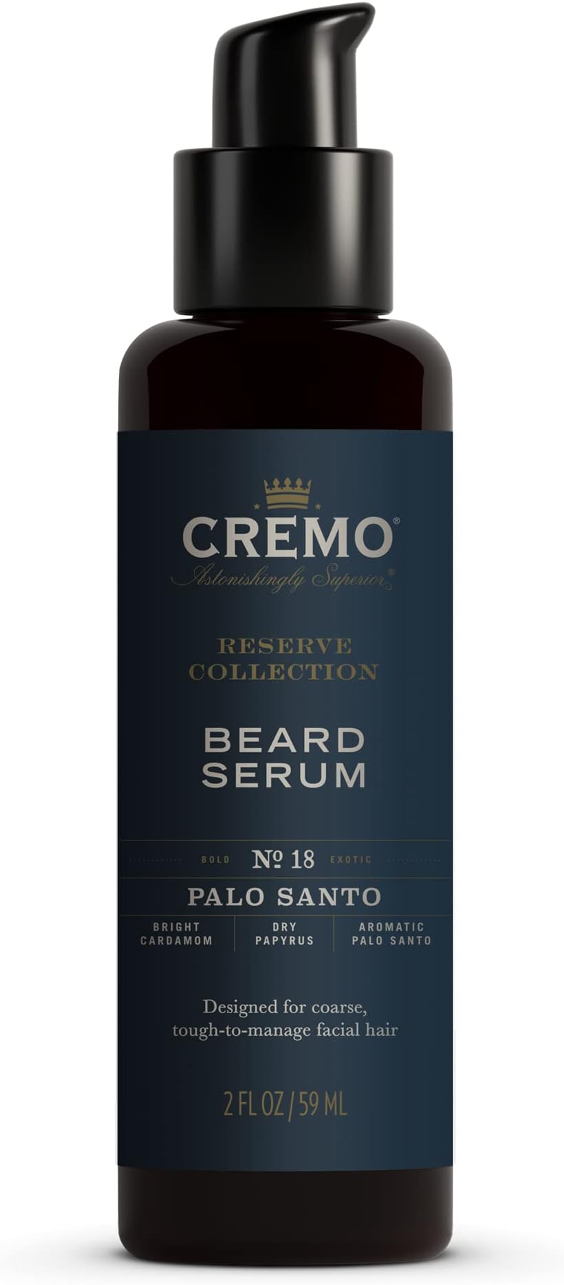 Cremo Beard Serum, Palo Santo Reserve Collection - Restores Moisture, Softens and Reduces Beard Itch for All Lengths of Facial Hair, 2 Fluid Ounces