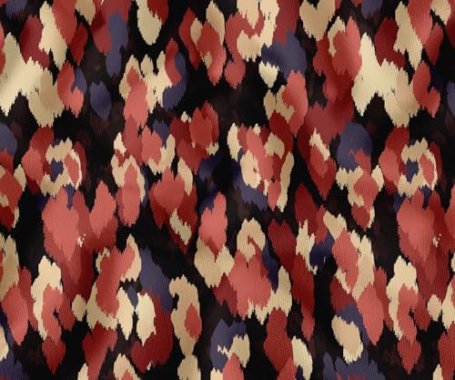 Tissu coton imprimé aquarelle noir 142 cm anti-effilochage pour sacs