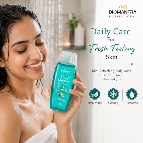 Image of Professional Mint Refreshing Body Wash | Cooling & Soothing Formula | Cleanses, Hydrates & Refreshes Skin | Mint Extract & Sweet Almond Oil | Daily Use Body Cleanser | 100ml