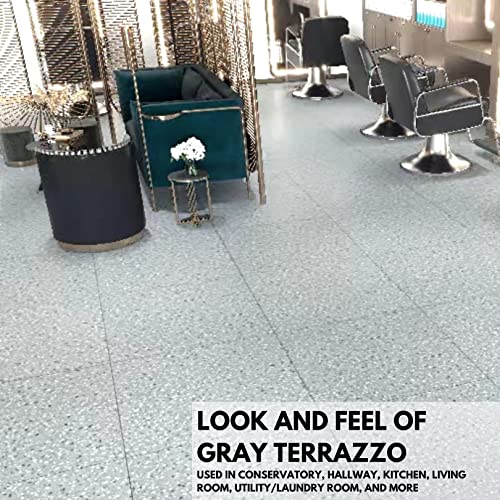 image for NOVECRAFTO Granite Effect Terrazzo Vinyl Floor Tiles - Pack of 30 Piec