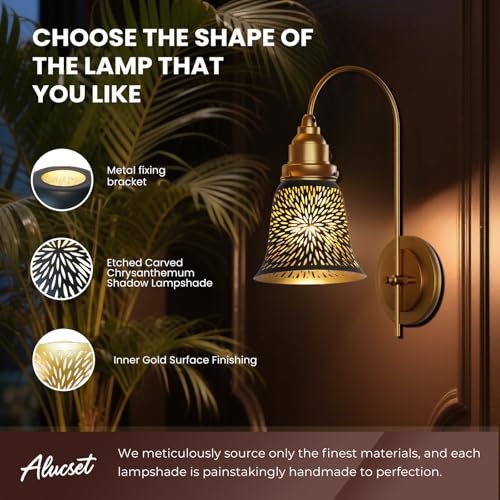 Image of Ceiling Fan Light Covers, ALUCSET Cracks Metal Pendant Light Shade, Light Fixture Cover Metal Lamp Shade Replacement with 1-5 /8-Inch Opening Fitter for Wall Lamp Samlee Table Lamp Shade