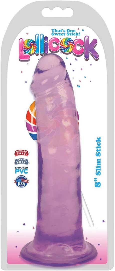 8 Inch Slim Stick Grape Ice Dildo