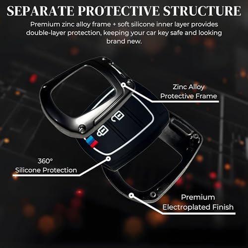 Image of Car Key Cover Compatible for Hyundai Grand i10, Santro, Eon Stylish Full Protection 2-Button Key | Glow-in-The-Dark Car Key Protector
